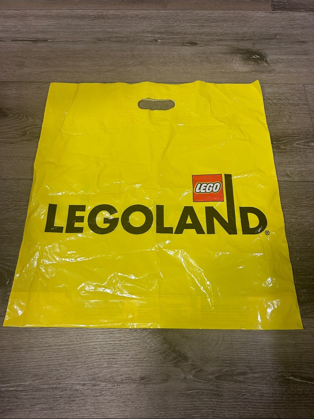 Legoland Lego Large Yellow Plastic Gift Bag + Includes Yellow Tissue Paper
